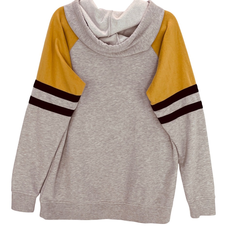 SpongeBob SquarePants FUN Graphic Raglan Hoodie Sweatshirt Medium Gray Yellow - Picture 3 of 8